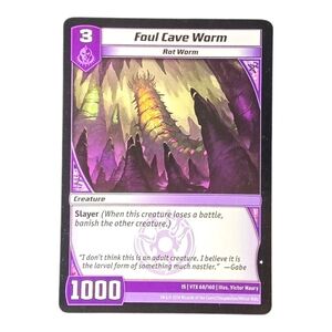 2014 Kaijudo Foul Cave Worm Trading Card - Purple